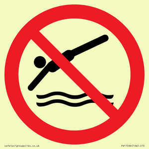 Prohibition: No diving
